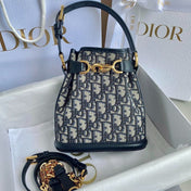 SMALL C'EST 18 IN BLUE CD-EMBOSSED OBLIQUE JACQUARD
