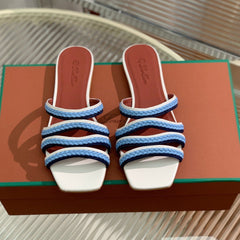 LP SPRIGHTLY CHARMS FLAT SANDAL SKY CALFSKIN