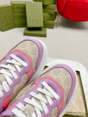 GG TRAINER LIGHT GRAY AND PURPLE CALFSKIN