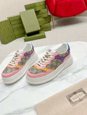 GG TRAINER LIGHT BROWN AND PINK CALFSKIN