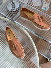 LP SUMMER WALK TASSELS LOAFERS CARAMEL SUEDE