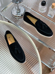 LP SUMMER WALK TASSELS LOAFERS BLACK SUEDE