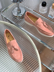 LP SUMMER WALK TASSELS LOAFERS BLUSH PINK SUEDE