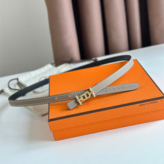 HM ANCRE BUCKLE & REVERSIBLE BLACK AND KHAKI BROWN LEATHER STRAP 13MM GOLD HARDWARE