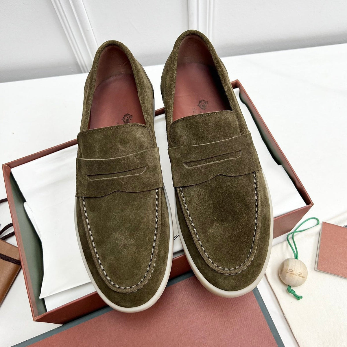 LP RETRO SUMMER WALK LOAFERS OLIVE SUEDE