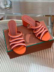 LP SPRIGHTLY CHARMS MID-SANDAL BURNT ORANGE CALFSKIN