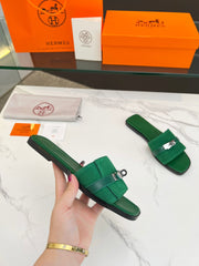 Giulia Sandal Green Suede Green Calfskin