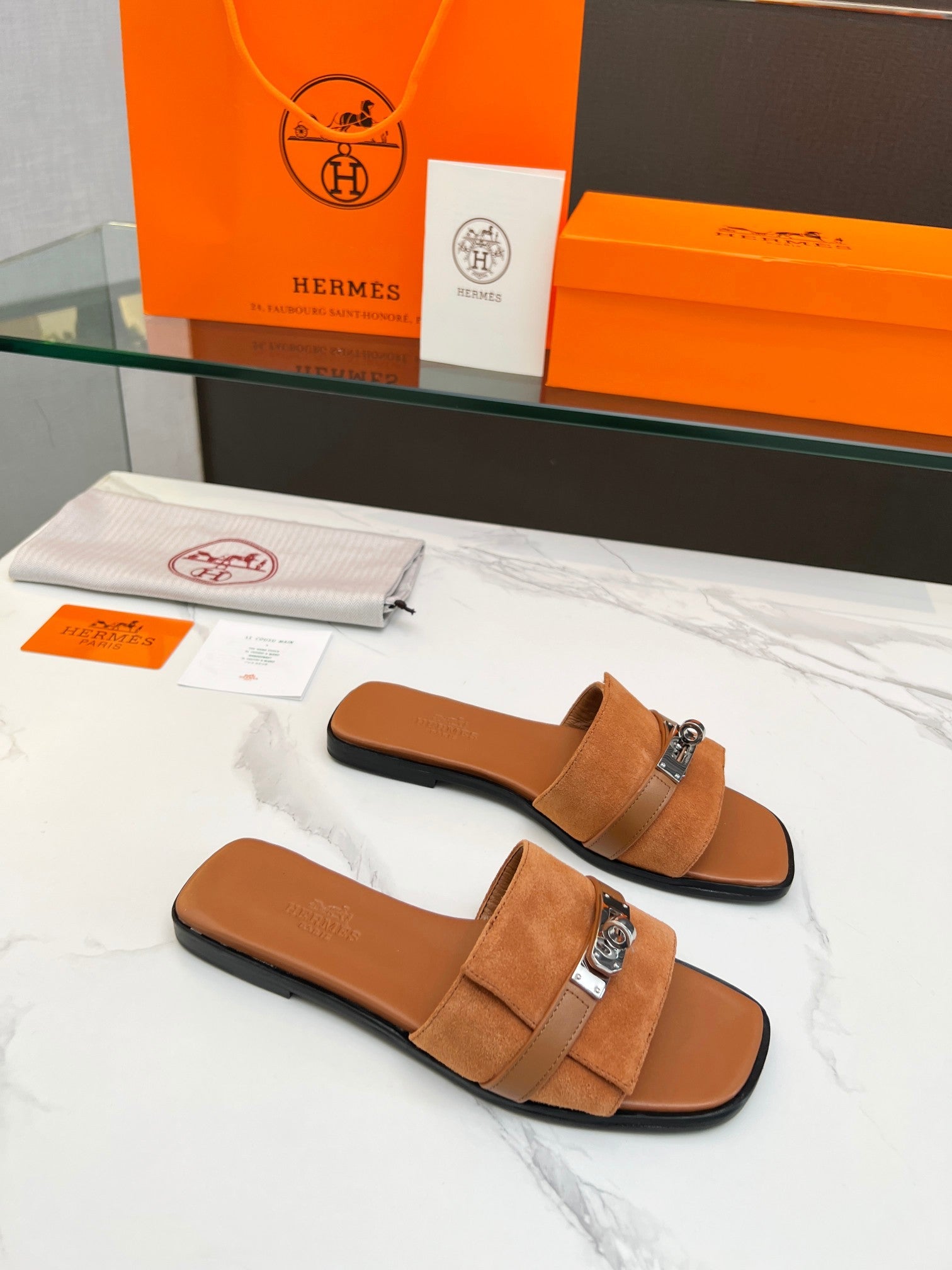 Giulia Sandal Tan Suede Tan Calfskin