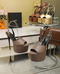 SL SUPER HIGH HEELS SANDAL ASH BROWN CALFSKIN