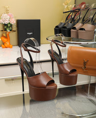 SL SUPER HIGH HEELS SANDAL RUSSET CALFSKIN