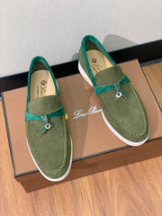 LP CHARMS WALK BABOUCHE LOAFERS OLIVE AND PINE SUEDE