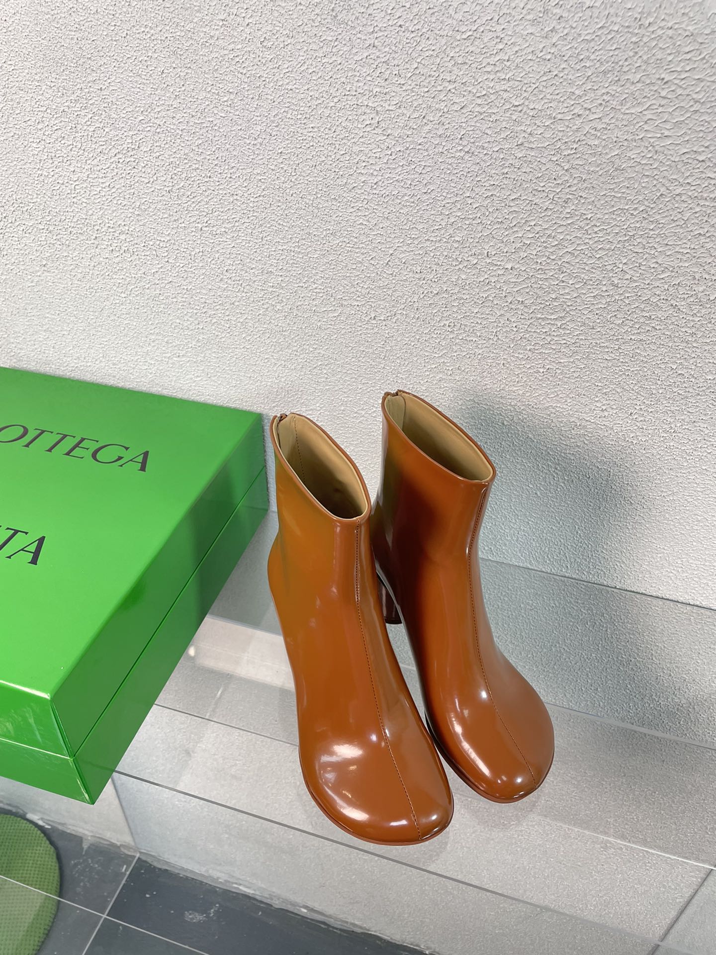 ATOMIC ANKLE BOOT IN BRONZE BROWN CALFSKIN 75 MM