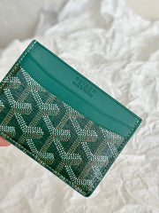 SAINT-SULPICE CARD WALLET 10 IN GREEN GOYARDINE CANVAS AND CALFSKIN