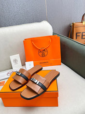 Giulia Sandal Brown Black Calfskin