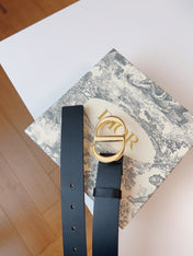 DIOR 25S BELT 30 MM IN BLACK CALFSKIN 613180