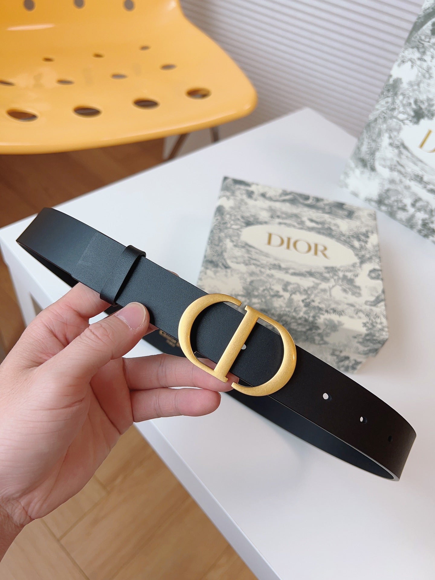 DIOR 25S BELT 30 MM IN BLACK CALFSKIN 613181