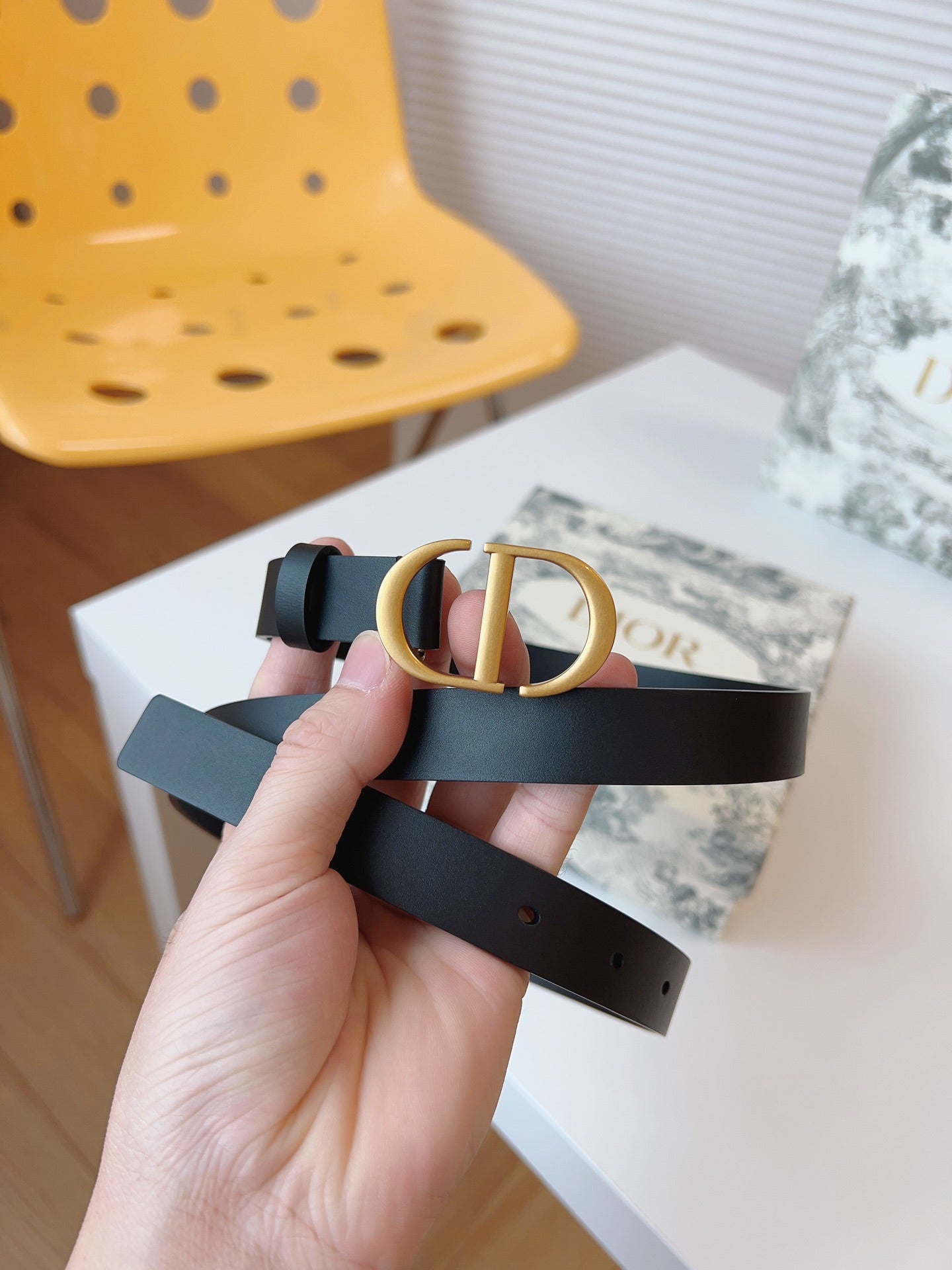 DIOR 25S BELT 20 MM IN BLACK CALFSKIN 613184