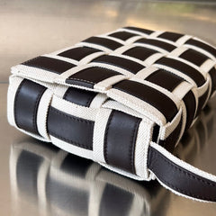 MINI CASSETTE 23 IN BLACK WHITE CALFSKIN