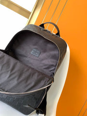 LV 25S MICHAEL BACKPACK 42 IN EMBOSSED DAMIER INFINI BLACK CALFSKIN