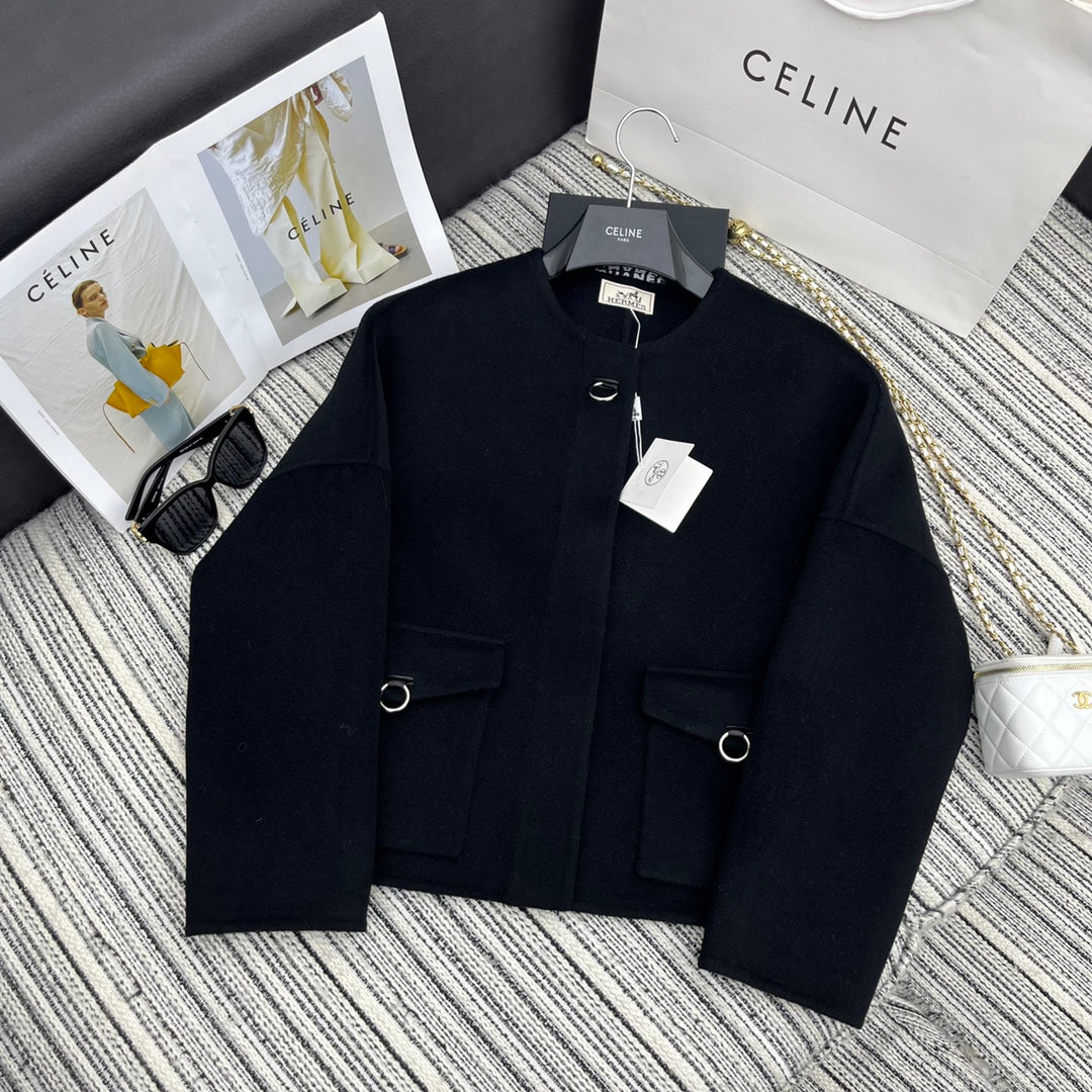 HERMES 25S REVERSIBLE CASHMERE COAT 174