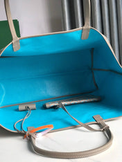 SAINT LOUIS PM 40 IN GREY MIX BLUE GOYARDINE CANVAS AND CALFSKIN