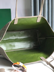 SAINT LOUIS PM 34 IN GREY MIX GREEN GOYARDINE CANVAS AND CALFSKIN