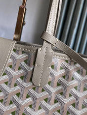 SAINT LOUIS PM 34 IN GREY MIX GREEN GOYARDINE CANVAS AND CALFSKIN