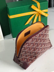 VENDÔME COSMETIC POUCH 17 IN WINE RED GOYARDINE CANVAS AND CALFSKIN TRIM