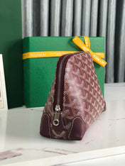 VENDÔME COSMETIC POUCH 17 IN WINE RED GOYARDINE CANVAS AND CALFSKIN TRIM