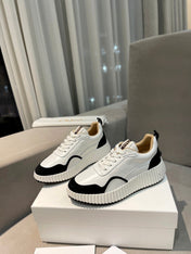 NAMA SNEAKER IN WHITE LAMBSKIN AND BLACK SUEDE
