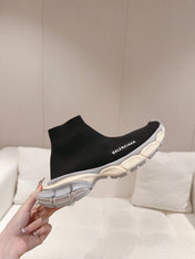 BALENCIAGA 25S SPEED TRAINER SNEAKERS 55 MM IN BLACK KNIT STYLE 4