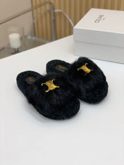 CELINE 26S SANDALS IN BLACK WOOL