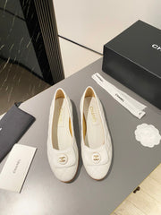 BALLET FLAT WHITE LAMBSKIN