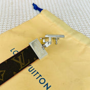 LV Initiales 30mm Reversible Belt Silver Rotating Buckle Pink Brown Leather