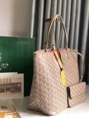 SAINT LOUIS PM 34 IN GREY MIX PINK GOYARDINE CANVAS AND CALFSKIN