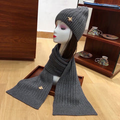 SET SCARF AND HAT IN SHARK GRAY WOOL 945023