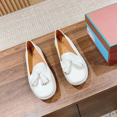 LP DOT SOLE WALK LOAFERS WHITE DEERSKIN