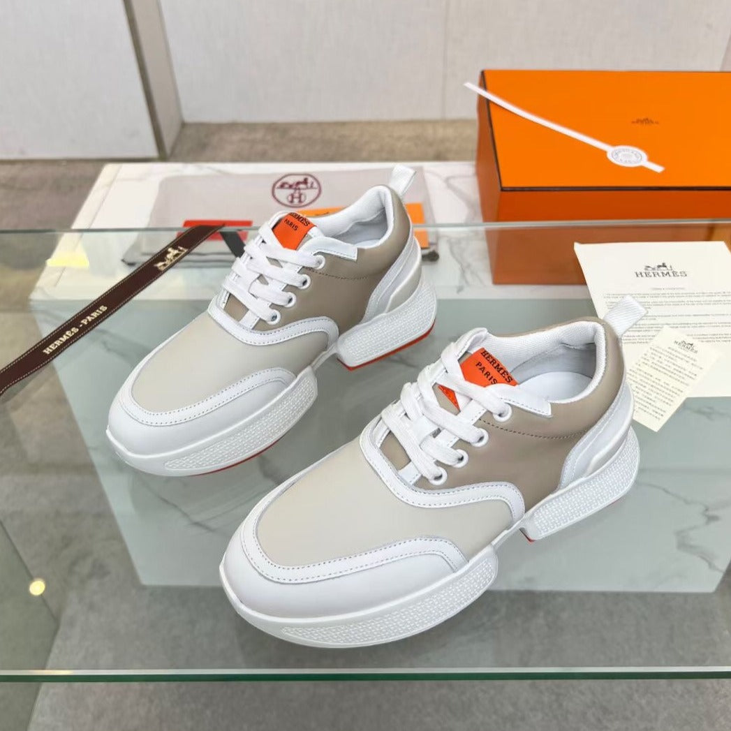 GIGA SNEAKER CARAMEL MIX LIGHT GRAY CALFSKIN