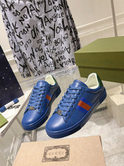 GG ACE GG SUPREME TRAINER AZURE CALFSKIN