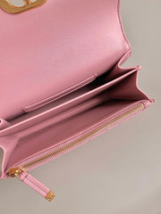 MISS CARO 17 CHAIN BAG IN HOT PINK LAMBSKIN