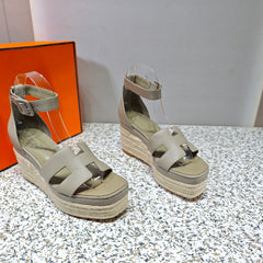 ELDA ESPADRILLE 80 LIGHT GRAY CALFSKIN