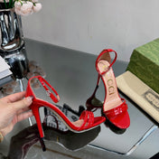 GG 105 HIGH HEEL SANDAL CRIMSON LAMBSKIN