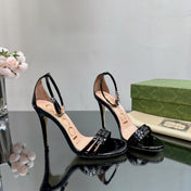 GG 105 HIGH HEEL SANDAL BLACK LAMBSKIN