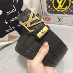 LV 25S BELT 38 MM IN BLACK CALFSKIN 593268