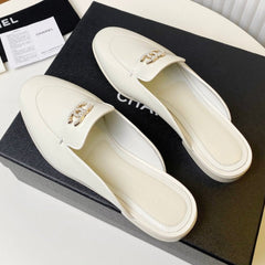 FLAT MULE IN WHITE LAMBSKIN 983819