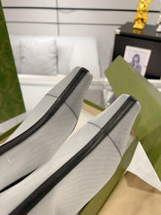 GG ANKLE BOOTS IN WHITE MIX BLACK MESH AND SHEEPSKIN