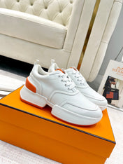 GIGA SNEAKER IN WHITE STITCHED MESH AND CALFSKIN