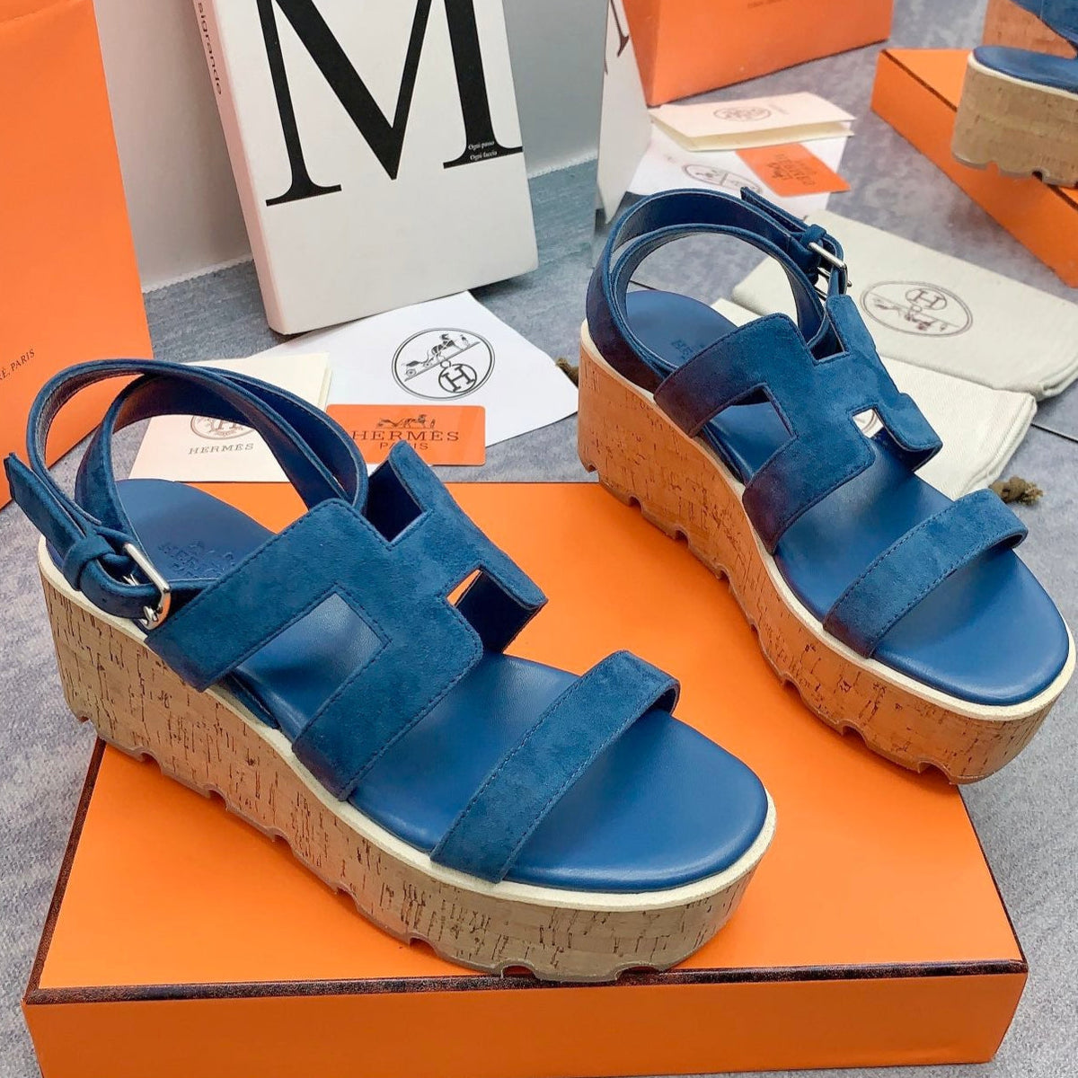 HAVANE 30 SANDAL IN CLASSIC BLUE SUEDE