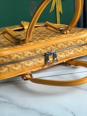 AMBASSADE DOCUMENT CASE 35 IN YELLOW GOYARDINE CANVAS