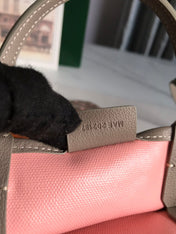 POITIERS CLAIRE-VOIE BAG 24 IN GREY MIX PINK GOYARDINE CANVAS AND CALFSKIN